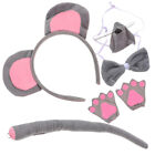  Girls Headbands Mice Ears Rat Tail Mouse Hair Costume Child Gloves