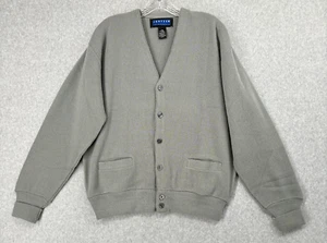 Vintage Jantzen Sweater Men Large Gray Cardigan Golf Grandpa Mr Rogers Made USA - Picture 1 of 10