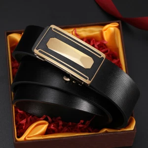 Fashion Cowhide Automatic Alloy Buckle Business Casual Simple Versatile Belt - Picture 1 of 8