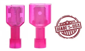 MVP 25 Sets Fully Insulated Nylon Male & Female 1/4" Quick Connect Terminal Red - Picture 1 of 1