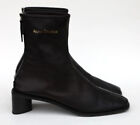 Acne Studios Bertine Ankle Logo Booties Boots Size EU 36/US 6 in Black Leather
