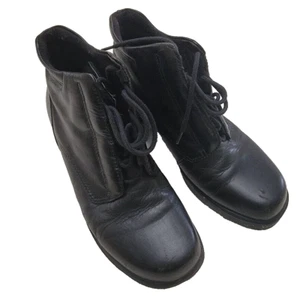 Earth Shoe Biscayne BLACK Leather Upper Ankle Combat Boot Women's Size 7 1/2 - Picture 1 of 12