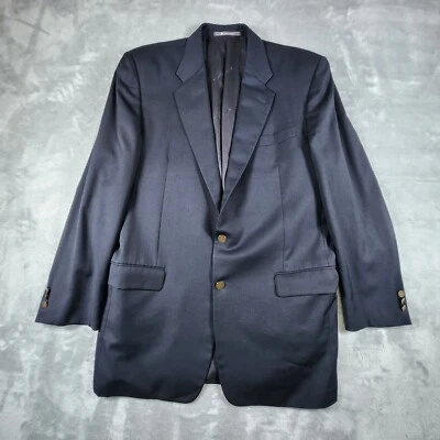 Blazer Chaqueta Abrigo Deportivo Hickey Freeman Lana Cachemira 44L Negro Moneda Romana Forma Foto 1 de 4