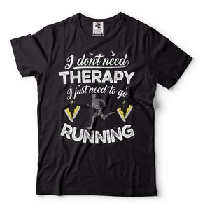 Running Tee Running Therapy Shirt Runner Shirt Running Gifts Running Lover Gift - Picture 1 of 8