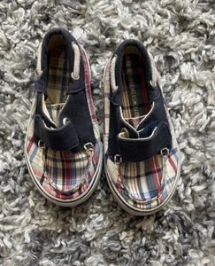 CHEROKEE Toddler Boys Sneakers Boat Shoes Size 6 White/Blue/Red - Picture 1 of 10