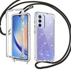 Rosyhulle Cover Glitter per Samsung Galaxy A34 5G con Protezione Schermo Tras...