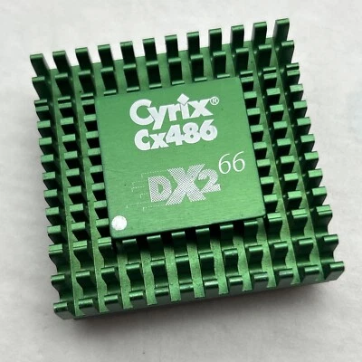 Cyrix AS-IS Pin Broke Cx486 DX2 66 Cx486DX2-66 CPU Processor 1993 w/ Heat Sink - Image 1 of 4