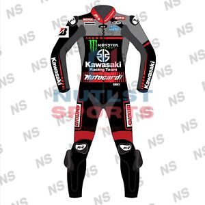MotoGP Kawasaki Customized Motorbike Motorcycle Cowhide Leather 1.3mm Race Suit