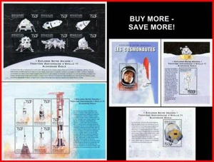 GUINEA 1999 SPACE ROCKETS / APOLLO 11 x2 M/S +3 S/S MNH ** neuf CV$63.00 - Picture 1 of 1