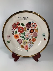 Anthropologie Nathalie Lete Forever Yes Lady Wedding Plate 10 in. - Picture 1 of 8