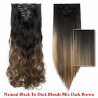 Smooth Clip In Hair Extensions Long Wavy Full Head 8Pcs Fashion Hair Extention H