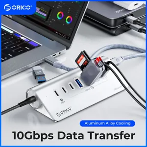 ORICO 7 Port USB 3.2 USB HUB with PD 24V3A Power Adapter A to C Cable for Laptop - Picture 1 of 11