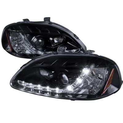 Faros de carcasa de humo para Honda Civic 96-98 + DRL blanco portón trasero cupé sedán Foto 1 de 4