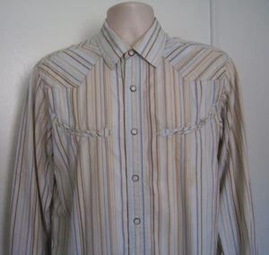 Whoau Dream Snap Button Shirt XL Multicolor Stripe Ranch Cowboy Rodeo SMTI-50 - Picture 1 of 6