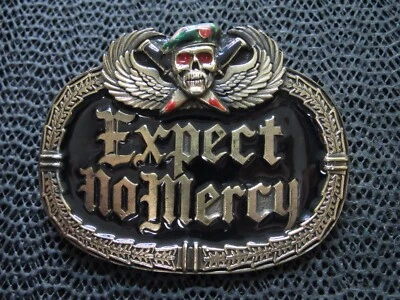 НЕ ОЖИДАЙТЕ ПОЩАДЫ СПЕЦНАЗА КОММАНДОС ЧЕРЕП ПРЯЖКА РЕМНЯ! ВИНТАЖНЫЙ! РЕДКАЯ! 1984!  - Изображение 1 из 4