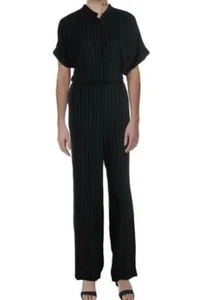 Mono para mujer Ralph Lauren a rayas de lino negro talla 6 $250 - Imagen 1 de 1
