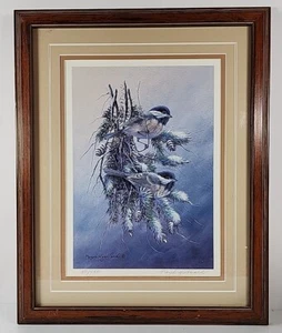  1999 FLOYD HUBBARD 50/950 WOOD FRAMED MATTED  Chickadee                  L13 - Picture 1 of 10