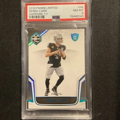 2019 Panini Limited -limited Ink Derek Carr Sapphire 1 de 1 - Imagem 1 de 4