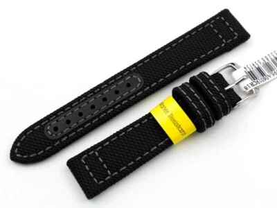 Nuevo Reloj Correa Cordura Negro Impermeable Estilo Deportivo 18Mm Genial Foto 1 de 4