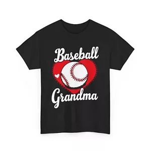Baseball Grandma T Shirt Heart Design Gift for Grandma Cute Sports Gift Granny - Picture 1 of 15