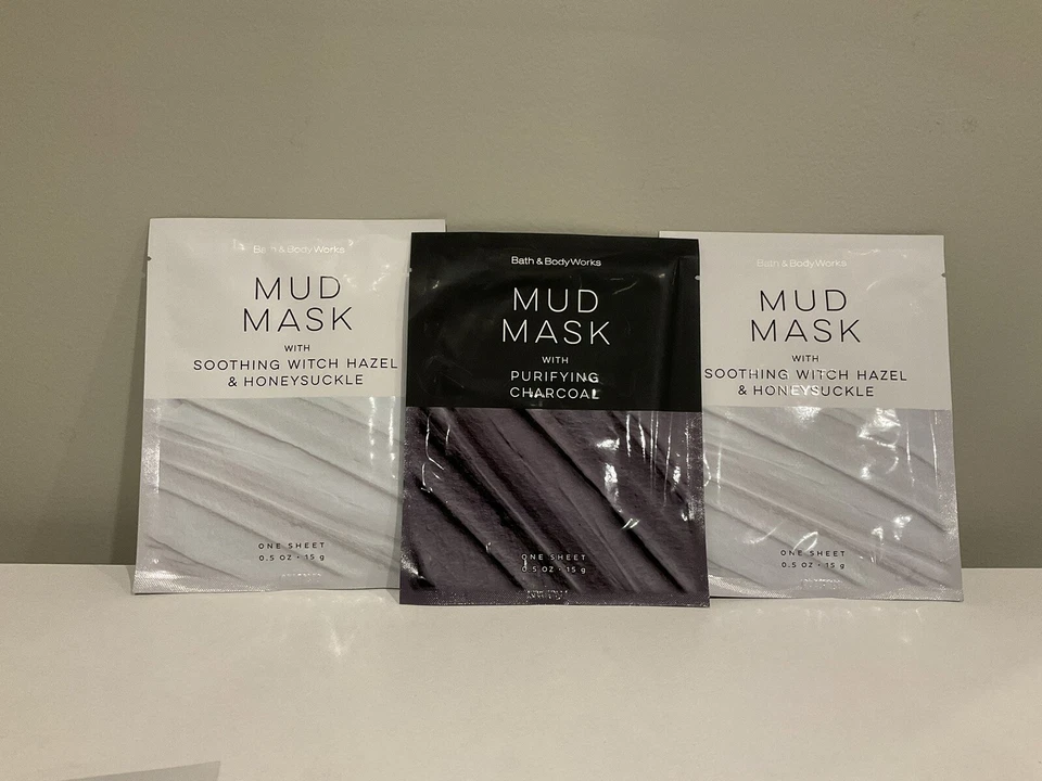 *PAQUETE DE 3* MASCARILLA FACIAL Bath & Body Works Calmante Bruja Hamelis + Carbón Purificante Foto 1 de 1