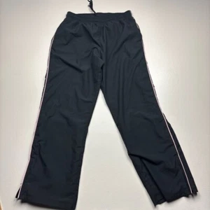 Champion Track Pants Womans L Black Pink Stripe Elastic Waist Gym Box Athletic - Picture 1 of 8