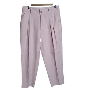 Pantalones Banana Republic Factory Rosa Mezcla Lino Talla 10 - Imagen 1 de 8
