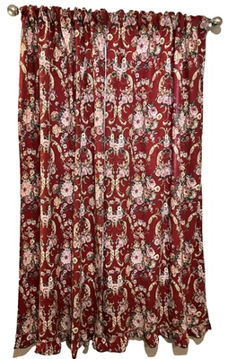 RALPH LAUREN Danielle MARSELLA Rojo Floral Varilla Bolsillo Cortinas Cortinas - LEER Foto 1 de 4