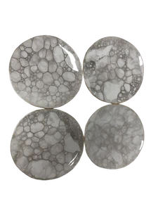 Anthropologie Bubble Glaze Dessert Plates Set of 4 Grey Marble Look - Picture 1 of 4