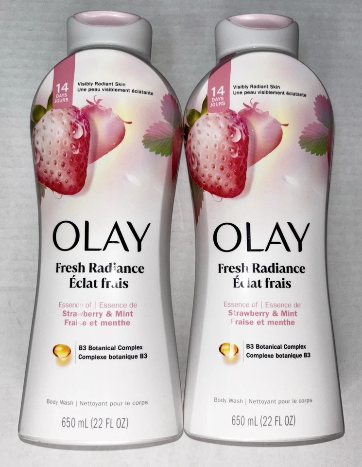 Olay Fresh Outlast Women's Body Wash, White Strawberry & Mint, 22 fl oz Lot Of 2 - Image 1 of 1