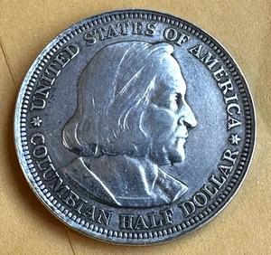 1893 Columbian Exposition 90% Silber Half Dollar Münze super schöne Details SIEHE BILDER - Bild 1 von 19