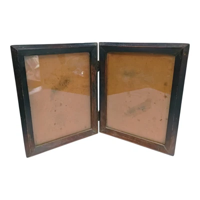 Antiguo marco de fotos de pared de madera hecho a mano vintage de 1900, coleccionable Foto 1 de 4