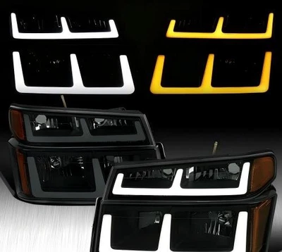 Fit For Chevy Colorado Canyon 2004-2012, Smoke Headlights Switchback LED Signal Foto 1 de 4
