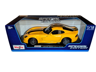 Maisto 1:18 2013 SRT Viper GTS-желтый/черный специальный выпуск модель автомобиля в коробке - Изображение 1 из 4