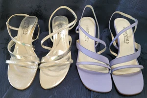 Elements by Nina Damen 7M Riemchenschuhe 2 Stück Sandalen Slipper silber lavendel - Bild 1 von 14