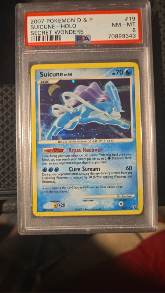 Pokemon Suicune Holo Rare Card Secret Wonders #19 PSA 8 - Image 1 of 1