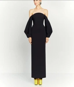 Solace LONDON The Lotta Maxi Dress in Black Uk12 RRP £490 - Picture 1 of 12