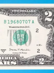 1968 July 7 : B 19680707 A BIRTHDAY Note $2 Two Dollar Bill *Uncirculated* - Picture 1 of 3