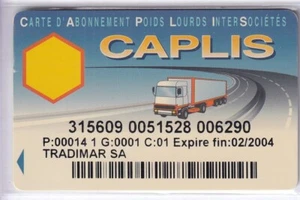 CARTE / CARD STATION OIL PETROLE .. FRANCE CAPLIS TRUCK +N° PERIMEE MAGNETIQUE - Picture 1 of 2