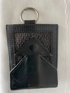 Vintage Yves Saint Laurent Key Case Arrow/Leather/Tweed - Picture 1 of 7