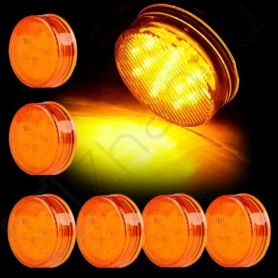 3 Pairs Amber Round 2-1/2"  Side Marker Light  Truck Trailer Lamps 13 LED Sealed - Image 1 of 4