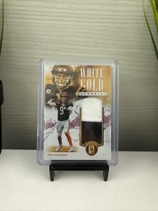 2023 Panini Gold Standard- Joe Burrow #9-  White Gold /24 Dual Patch MEM MINT