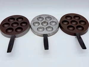 LOT of 3 Vintage Aluminum NORDIC WARE Danish Ebelskiver Pan Apple Pancake Balls - Picture 1 of 8