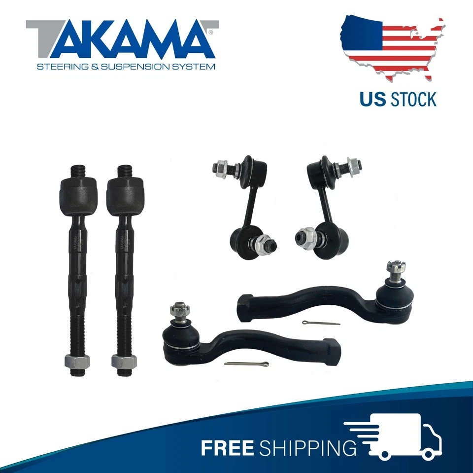 6 PCS Front Tie rod Ends & Sway bar links For 2001-2006 Mitsubishi Montero - Image 1 of 4