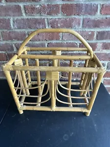 Vintage Boho Bambus & Rattan Zeitungsständer - Bild 1 von 5