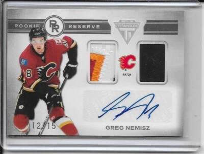 2011-12 Titanium Greg Nemisz Rookie Reserve Dual Patch Auto # 18 #d/15 - Image 1 of 2