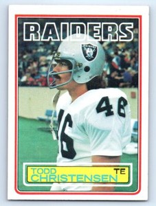 1983 Topps #298 Todd Christensen   RC Los Angeles Raiders