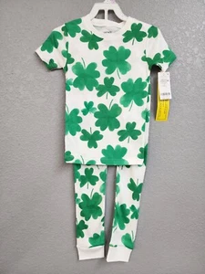 Carter's Unisex Kids Sz 6 St Patricks Day Clover Short Sleeve Fitted PJs Pajamas - Picture 1 of 19