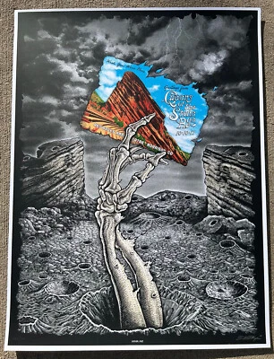 QUEENS OF THE STONE AGE 2017 Red Rocks Screen Print Poster #'d 485/750 By Emek - Image 1 of 4