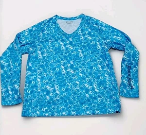Bimini Bay Outfitters Long Sleeve Fishing Shirt Men’s X Large Blue Polyester - Picture 1 of 10